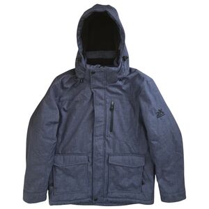 ZeroXposur Black Label Jacket Mens Size Large Blue Removable Hood Full Zip